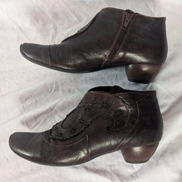 Think! dark oxblood "Aida" leather ankle boots | Size EU 40 | Made in Italy - Picture 5 of 8